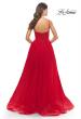 Picture of: A-Line Tulle Gown with Illusion Bodice and Boning in Red, Style: 31147, Detail Picture 10