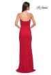 Picture of: Jersey Dress with Rhinestone Edge Square Neckline and Straps in Red , Style 32844, Detail Picture 10