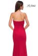Picture of: Simple Strapless Jersey Dress with Criss Cross Bodice in Red , Style 32863, Detail Picture 10