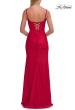 Picture of: Cowl Neck Fitted Gown with Slit and Lace-Up Back in Red, Style: 33365, Detail Picture 10