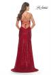 Picture of: Long Sequin Gown with Dramatic Flare Skirt and Slit in Red, Style: 31140, Detail Picture 11