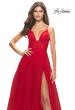 Picture of: A-Line Tulle Gown with Illusion Bodice and Boning in Red, Style: 31147, Detail Picture 11
