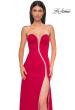 Picture of: Fabulous Jersey Dress with Rhinestones Lining the Top and HIgh Slit in Red , Style 32854, Detail Picture 11
