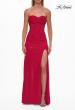 Picture of: Strapless Rhinestone Corset Gown with Sweetheart Neckline and High Slit in Red, Style: 33304, Detail Picture 11