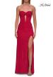 Picture of: Strapless Rhinestone Gown with Keyhole Cutout and Corset Back in Red, Style: 33354, Detail Picture 11