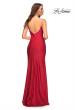 Picture of: Rhinestone Strap Simple Long Jersey Dress in Red, Style: 30435, Detail Picture 12