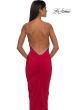 Picture of: Ruched Long Prom Dress with Low Back and Rhinestone Details in Red , Style: 32970, Detail Picture 12
