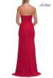 Picture of: Strapless Rhinestone Corset Gown with Sweetheart Neckline and High Slit in Red, Style: 33304, Detail Picture 12