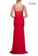 Picture of: Lace Fitted Gown with Sheer Corset Back and High Slit in Red, Style: 33305, Detail Picture 12