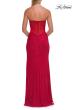 Picture of: Strapless Rhinestone Gown with Keyhole Cutout and Corset Back in Red, Style: 33354, Detail Picture 12
