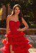 Picture of: Fabulous Tiered Ruffle Skirt Prom Dress with Strapless Top in Red, Style: 33717, Detail Picture 12