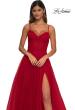 Picture of: Prom Dress with Sparkle Tulle and Ruched Corset Top in Red, Style: 32680, Detail Picture 13