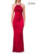 Picture of: Halter Satin Fitted Gown with Open Back in Red, Style: 33732, Detail Picture 13