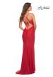 Picture of: Stunning Luxe Jersey Dress with Deep V Neckline in Red, Detail Picture 14