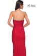 Picture of: Jersey Long Prom Dress with Ruching and Chic Rhinestone Neckline in Red , Style 32756, Detail Picture 14