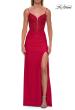 Picture of: Lace Bodice Fitted Gown with Slit and Open Back in Red, Style: 33395, Detail Picture 14