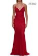 Picture of: Lace Fitted Gown with Ruched Bodice and Sheer Back in Red, Style: 33443, Detail Picture 14