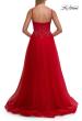 Picture of: Lace Corset Tulle Gown with High Slit and A-Line Skirt in Red, Style: 33436, Detail Picture 15