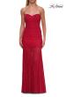 Picture of: Strapless Ruched Rhinestone Gown with Sheer Skirt in Red, Style: 33725, Detail Picture 15