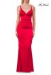 Picture of: Satin Fitted Gown with Strappy Open Back in Red, Style: 33611, Detail Picture 16