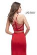 Picture of: Two Piece Jersey Prom Dress with High Neckline in Red, Style: 25220, Back Picture