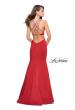 Picture of: Halter Mermaid Prom Dress with Metallic Beading in Red, Style: 25763, Back Picture