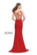 Picture of: Form Fitting Mermaid Prom Dress with Plunging Neckline in Red, Style: 25964, Back Picture