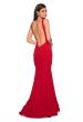 Picture of: High Neckline Jersey Prom Dress with Open Back in Red, Style: 27124, Back Picture
