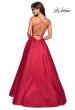 Picture of: Empire Waist Long Dress with Full Skirt and Pockets in Red, Style: 27504, Back Picture