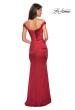 Picture of: Off the Shoulder Form Fitting Dress with Exposed Zipper in Red, Style: 27821, Back Picture