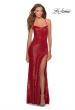 Picture of: Sequin Prom Dress with Criss Cross Open Back in Red, Style: 28514, Back Picture