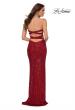 Picture of: Simple Sequin Strapless Dress with Faux Wrap Skirt in Red, Style 29681, Back Picture