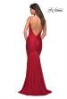 Picture of: Elegant Ruched Jersey Gown with Low Back in Red, Back Picture
