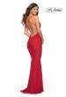 Picture of: Prom Dress with Knot at Waist and Open Back in Red, Back Picture