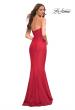 Picture of: Chic Jersey Gown with Sweetheart Neckline in Red, Back Picture