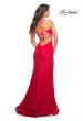 Picture of: Lace Prom Gown With Sheer Bodice and Tie Up Back in Red, Style: 30671, Back Picture