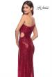 Picture of: One Shoulder Sequin Dress with Circle Cut Out in Red, Style: 31089, Back Picture