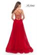 Picture of: A-line Tulle Gown with Floral Embroidery and Pockets in Red, Style: 31135, Back Picture