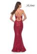 Picture of: Fitted Stretch Sequin Dress with Open Back and Defined Cups in Red, Style: 31291, Back Picture