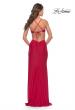Picture of: Jersey Prom Dress with Side Cut Outs and Tie Back in Red, Style: 31292, Back Picture