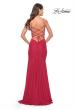 Picture of: Long Jersey Versatile Dress with Ruched Zipper in Red, Style: 31331, Back Picture