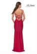 Picture of: Modern Jersey Dress with Twist Band Details in Red, Style: 31333, Back Picture