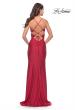Picture of: Criss Cross Cut Out Rhinestone Jersey Dress in Red, Style: 31399, Back Picture