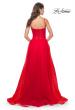 Picture of: A-line Square Neck Tulle Ballgown with Illusion Waist in Red, Style: 32017, Back Picture
