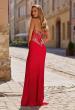 Picture of: Strapless Beaded Corset Gown with Sheer Bodice and High Slit in Red, Style: 33440, Back Picture
