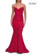 Picture of: Strapless Ruched Mermaid Gown with Lace-Up Back in Red, Style: 33360, Detail Picture 19