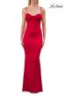 Picture of: Ruched Satin Gown with Sweetheart Neckline and Lace-Up Back in Red, Style: 33764, Detail Picture 19