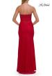 Picture of: Strapless Corset Gown with High Slit and Ruched Jersey Skirt in Red, Style: 33465, Detail Picture 23