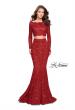 Picture of: Mermaid Style Lace Two Piece Dress with Scalloped Trim in Red, Style: 25668, Detail Picture 1