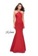 Picture of: Halter Mermaid Prom Dress with Metallic Beading in Red, Style: 25763, Detail Picture 1